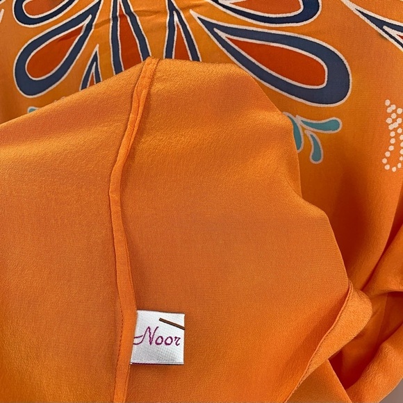 Noor Arfa Malasia Batik 100% Silk Bell Sleeve Tunic Top‎ Festival Boho - Picture 5 of 10